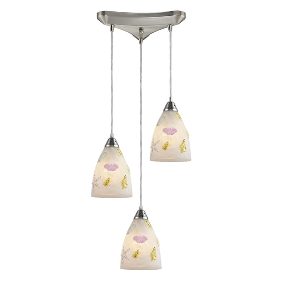 Elk Home 10-Inch Wide Seashore Pendant, Transitional, Satin Nickel