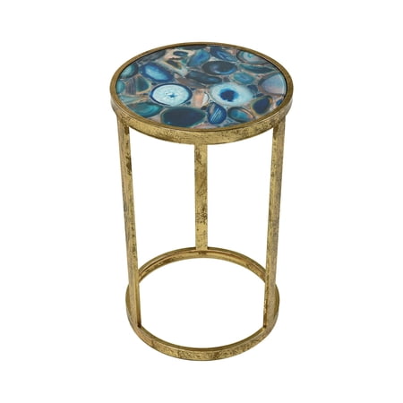 Elk Home 11.75-Inch Wide Krete Accent Table, Transitional, Blue Agate