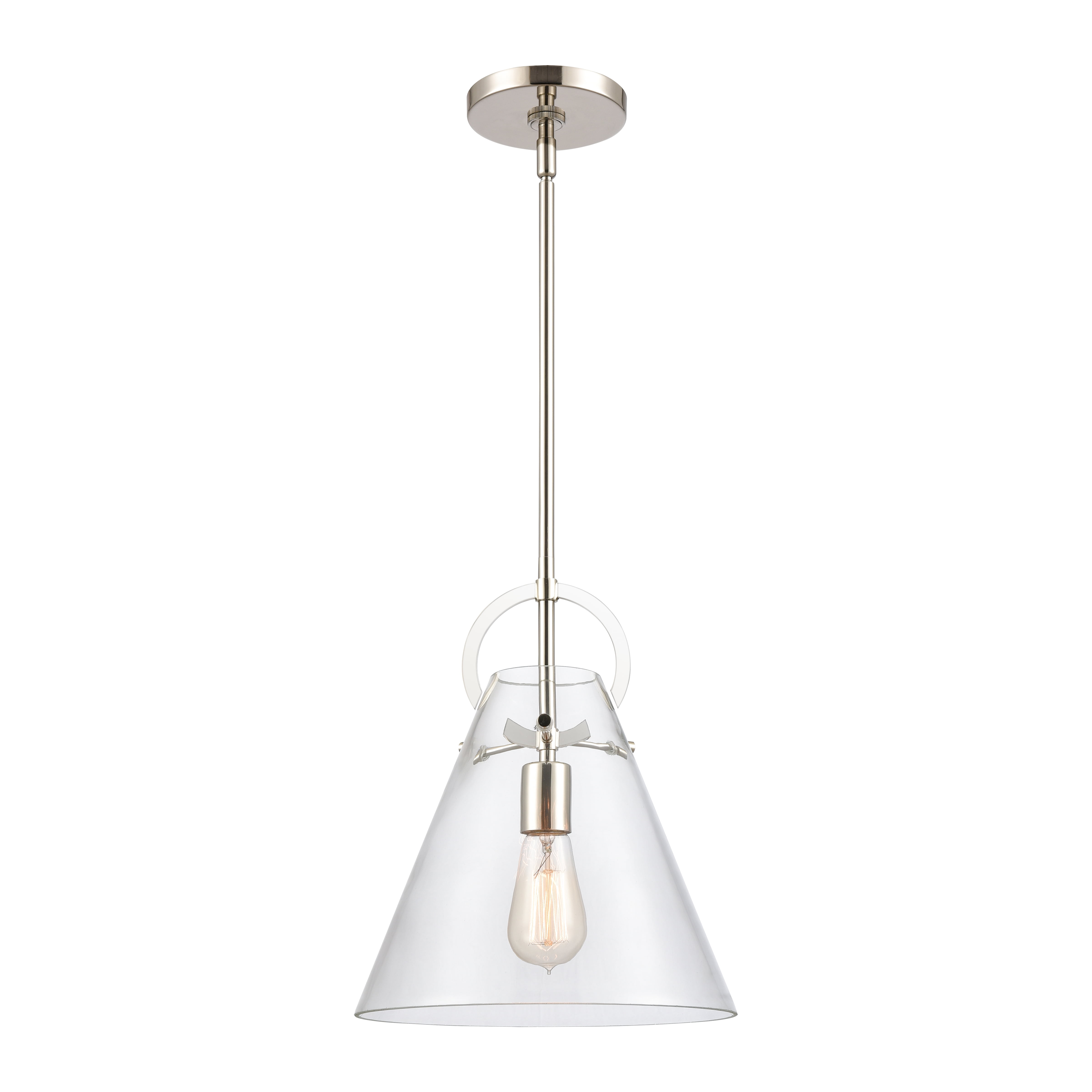 Gabby Mini Polished Nickel 1-Light Pendant with Clear Glass