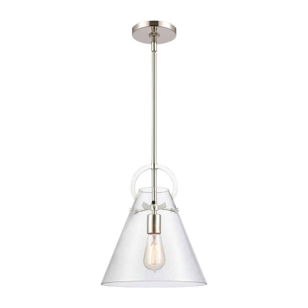 Gabby Mini Polished Nickel 1-Light Pendant with Clear Glass