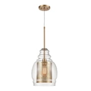 Elk Home 11-Inch Wide Herndon Pendant, Contemporary, Antique Gold