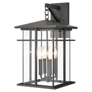 Elk Home Oak Park 4-Light Matte Black Outdoor Wall Sconce, 20-Inch High