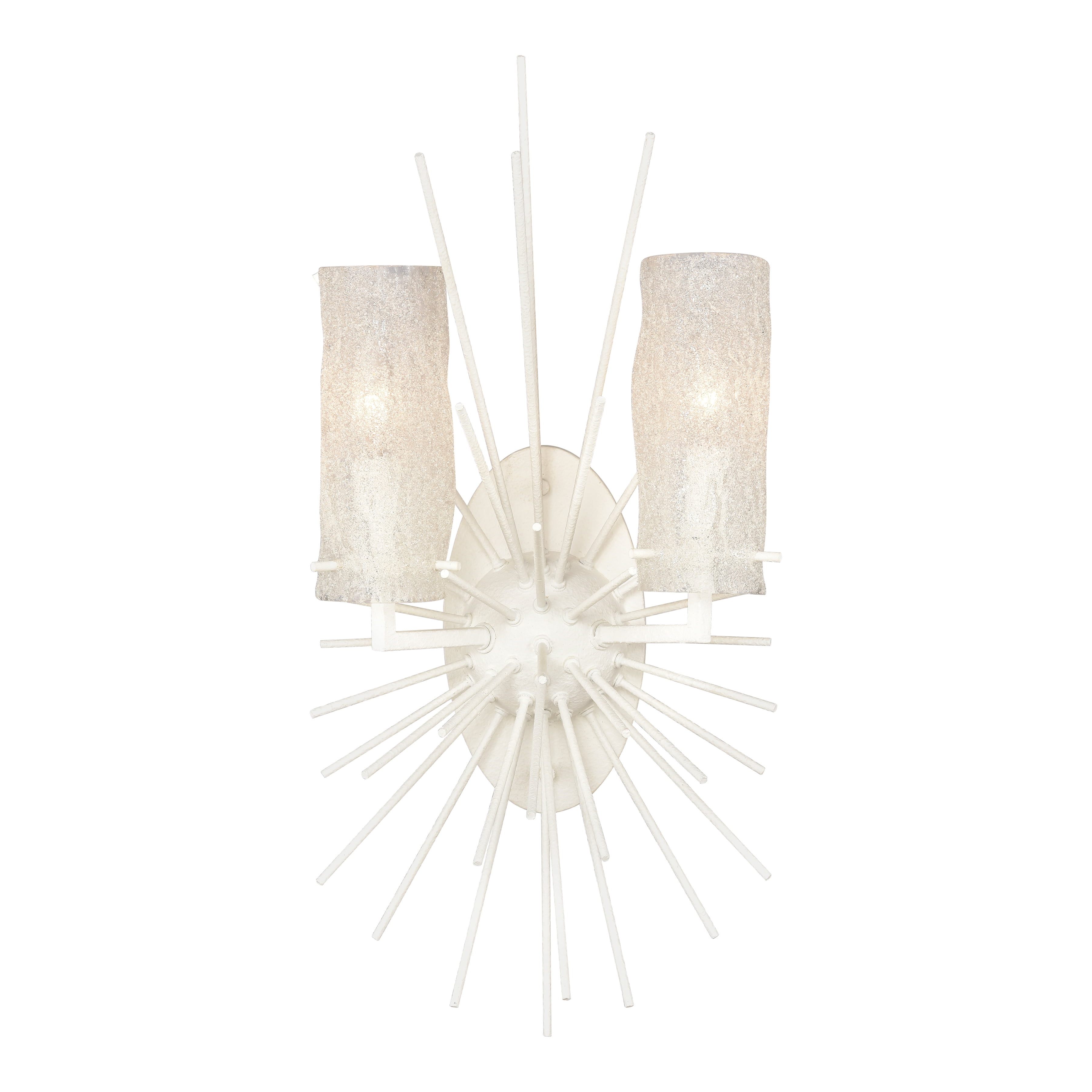 Coastal White Coral 2-Light Dimmable Sconce with Scavo Glass