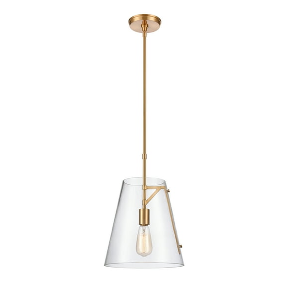 Elk Home 11-Inch Wide Trustle Pendant, Contemporary, Satin Brass