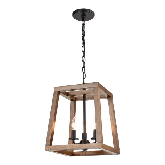 Elk Home Barrow 3-Light Transitional Chandelier in Matte Black Finish