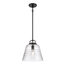 Elk Home 12-Inch Wide Current Pendant, Transitional, Matte Black