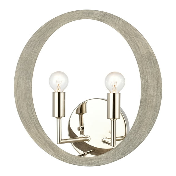 Elk Home 12-Inch Wide Retro Rings Sconce, Modern, Sandy Beechwood