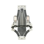 Elk Home 12-Inch Wide Riveted Plate Sconce, Modern, Silverdust Iron