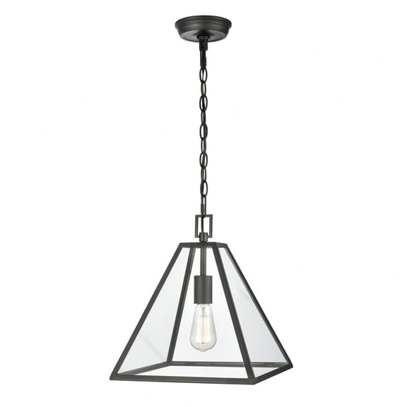 Elk Home 12-Inch Wide Tangent Pendant, Contemporary, Matte Black