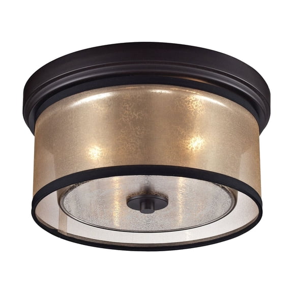 Elk Home Diffusion 2-Light Oil Rubbed Bronze Flush Mount Ceiling Light