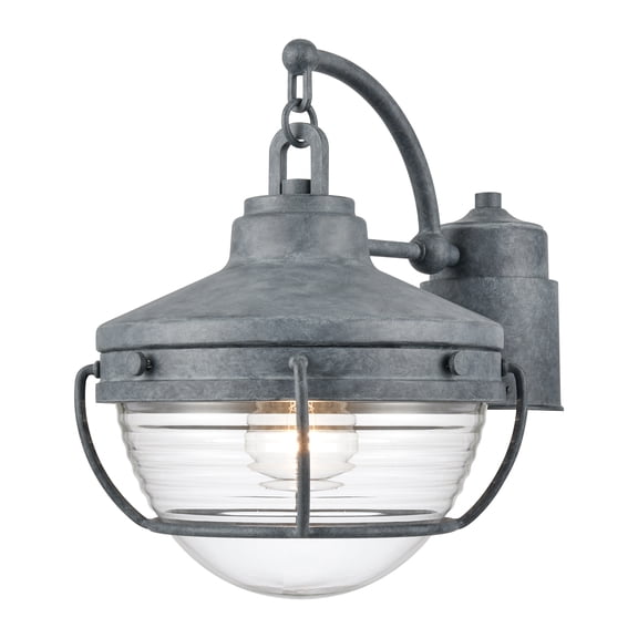 Elk Home Eastport 12-inch High 1-Light Outdoor Post Light in Aged Zinc