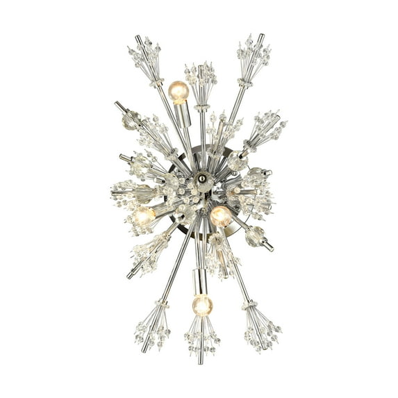 Elk Home 13-Inch Wide Starburst Sconce, Contemporary, Polished Chrome