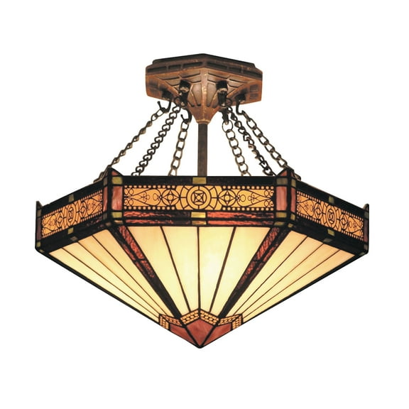 Elk Home 14-Inch Wide Filigree Semi Flush Mount Traditional-Bronze