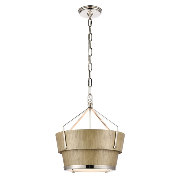Elk Home 14-Inch Wide Marin Pendant, Transitional, Polished Nickel