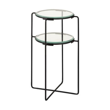 Elk Home Oscar 14-Inch Wide Metal and Glass Accent Table in Black Finish