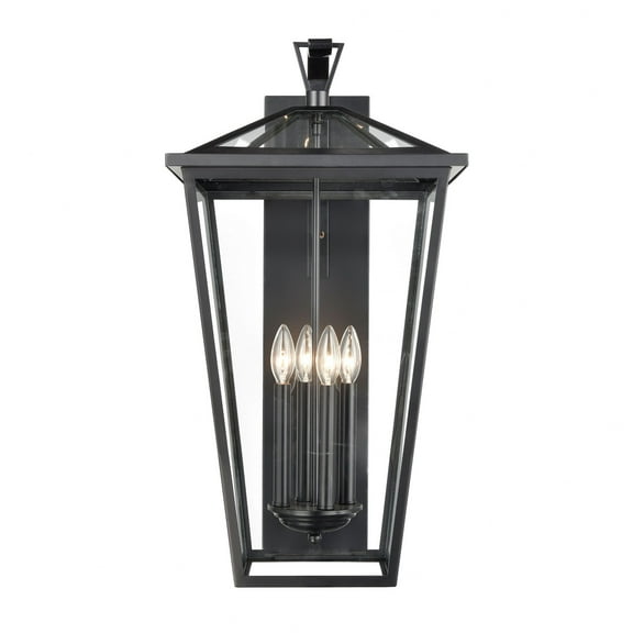 Elk Home 14-Inch Wide Outdoor Main Street Wall Sconce, Black