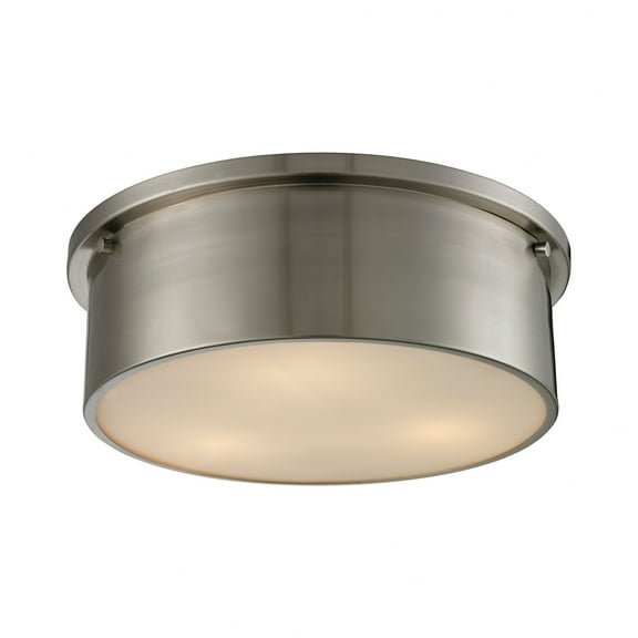 Elk Home 14-Inch Wide Simpson Flush Mount, Modern, Brushed Nickel