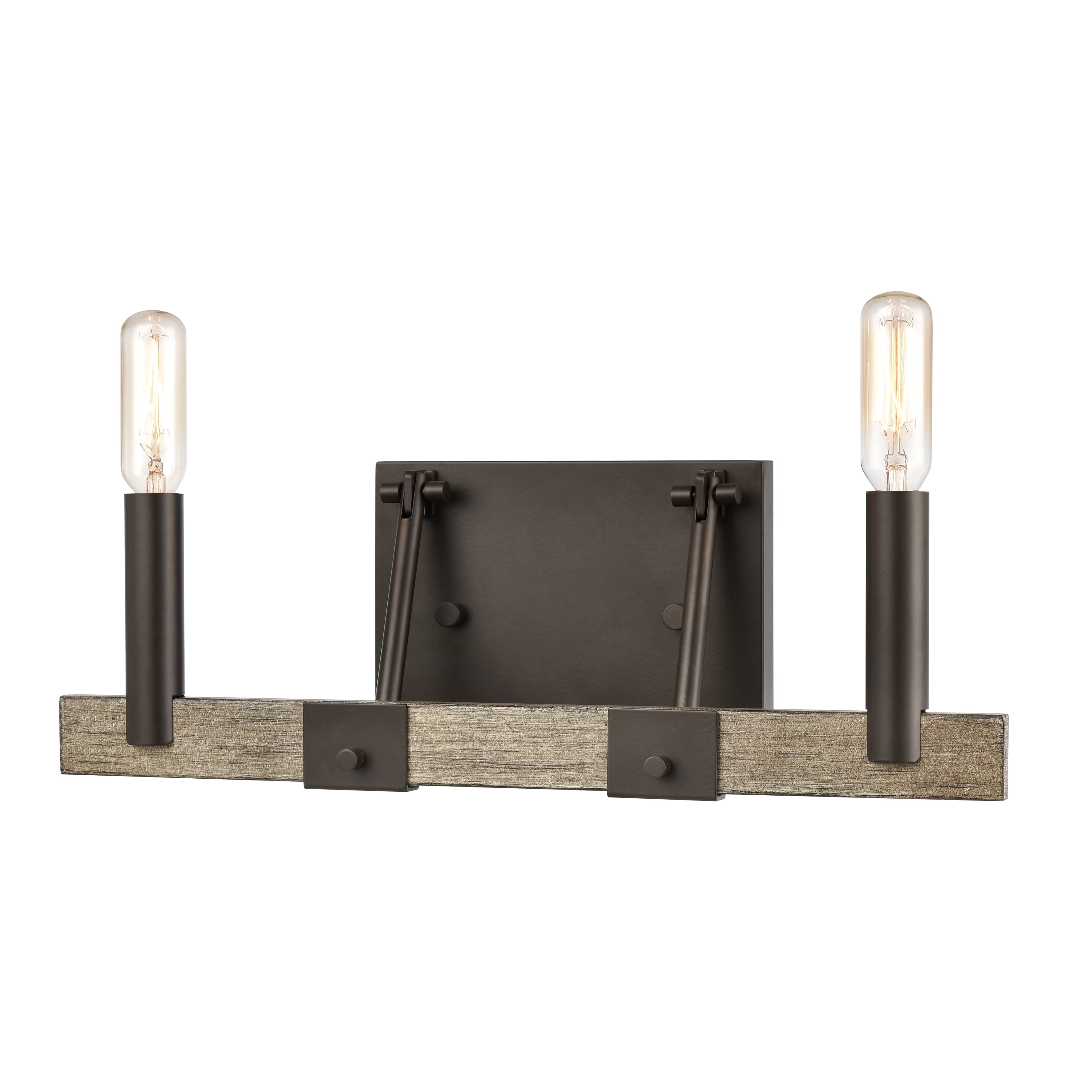 Oil Rubbed Bronze 2-Light Vanity Light with Aspen Finish