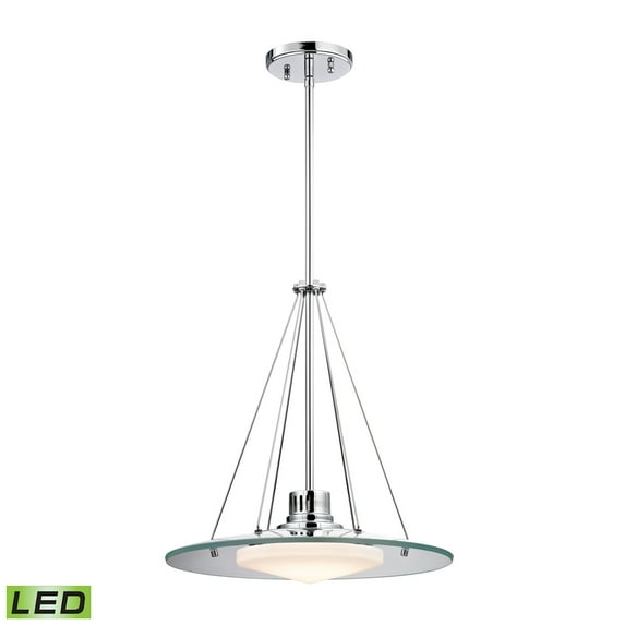 Elk Home 15.75-Inch Wide Tribune Pendant, Modern/Contemporary, Chrome