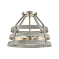 thumbnail image 1 of Elk Home 15-Inch Wide Brigantine Semi Flush Mount, Satin Nickel, 1 of 4