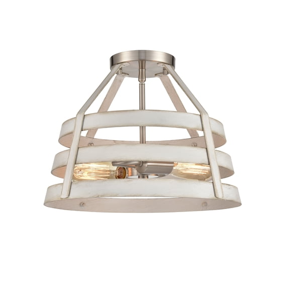 Elk Home 15-Inch Wide Brigantine Semi Flush Mount, Satin Nickel