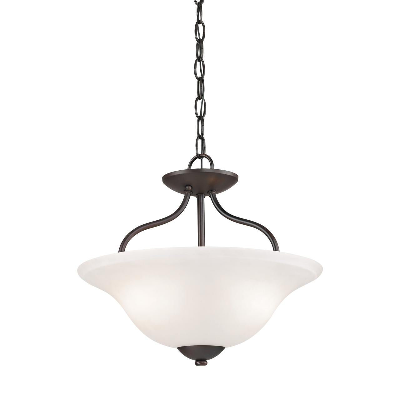 Elegant 2-Light Semi-Flush Mount in Oil Rubbed Bronze with White Glass