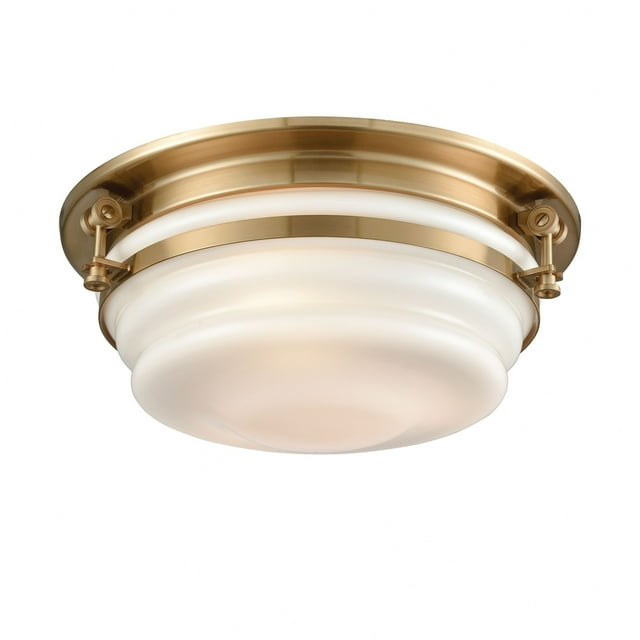 Elk Home 15-Inch Wide Riley Flush Mount, Transitional, Satin Brass