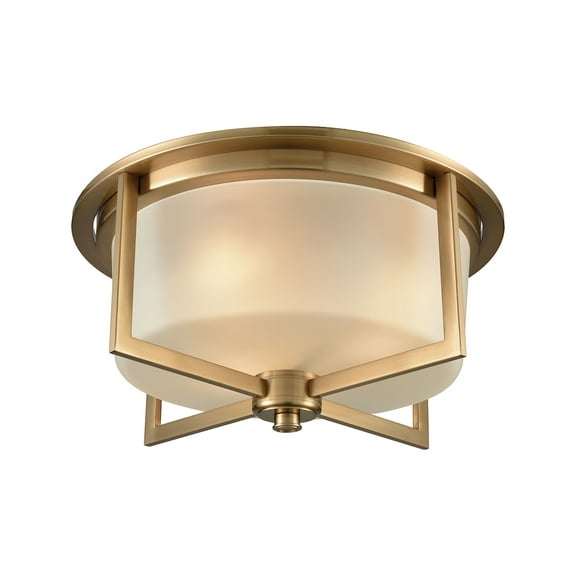 Elk Home 15-Inch Wide Vancourt Flush Mount, Transitional, Satin Brass