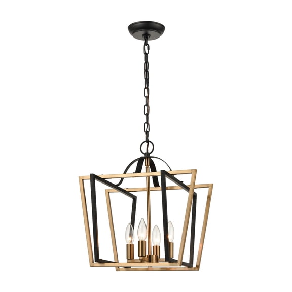 Elk Home 16-Inch Wide Bridgette Pendant, Contemporary, Matte Black