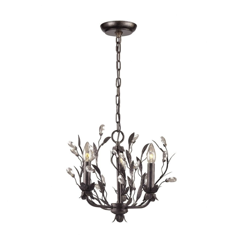 Mini Crystal Silver Ceiling Mount Chandelier Light