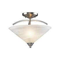 Elk Home 16-Inch Wide Elysburg Semi Flush Mount, Satin Nickel