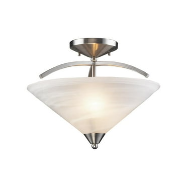 Elk Home 16-Inch Wide Elysburg Semi Flush Mount, Satin Nickel