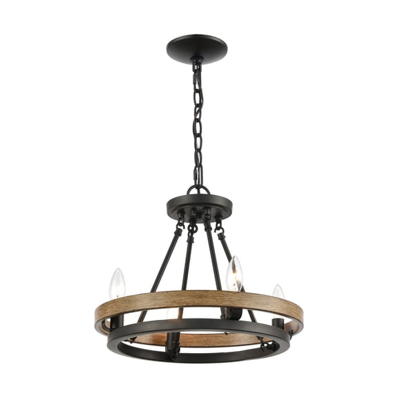 Elk Home 16-Inch Wide Ramsey Chandelier, Transitional, Matte Black