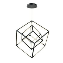 Elk Home 17.75-Inch Wide Cube Squared Pendant, Modern, Matte Black
