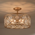 thumbnail image 1 of Elk Home Armand 17-inch Matte Gold 4-Light Crystal Semi Flush Ceiling Light, 1 of 7