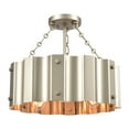 thumbnail image 1 of Elk Home 17-Inch Wide Clausten Semi Flush Mount, Satin Nickel, 1 of 4