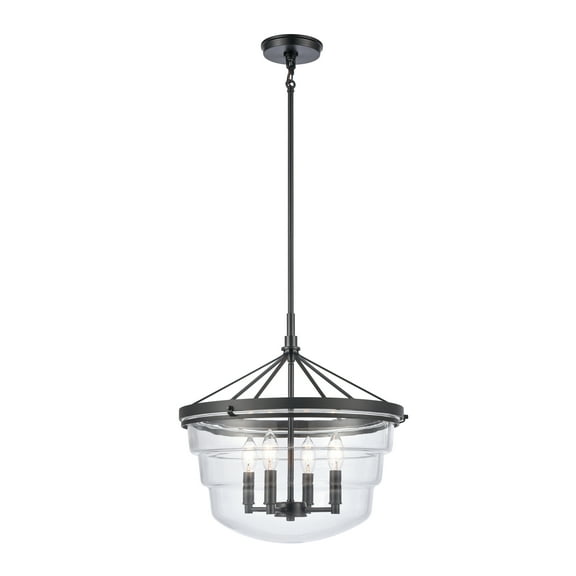 Elk Home 18-Inch Wide Boyer Pendant, Transitional, Matte Black