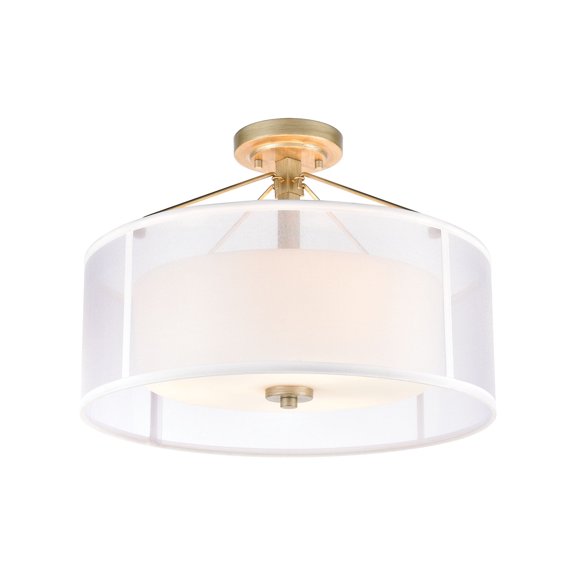 Elk Home Diffusion 3-Light Aged Silver Semi Flush Mount Ceiling Light