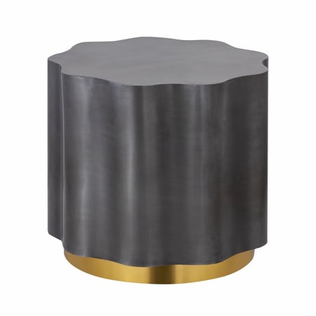 Elk Home Agata 18-inch High Metal Accent Table in Antique Zinc