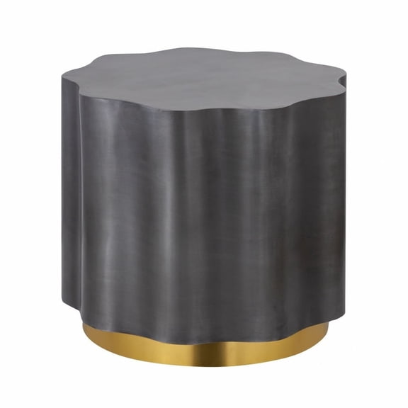 Elk Home Agata 18-inch High Metal Accent Table in Antique Zinc
