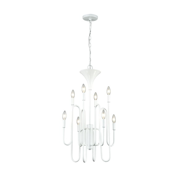 Elk Home 19-Inch Wide Decatur Chandelier, Contemporary, Matte White