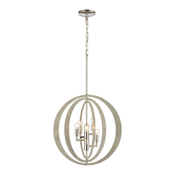 Elk Home 19-Inch Wide Retro Rings Chandelier, Sandy Beechwood