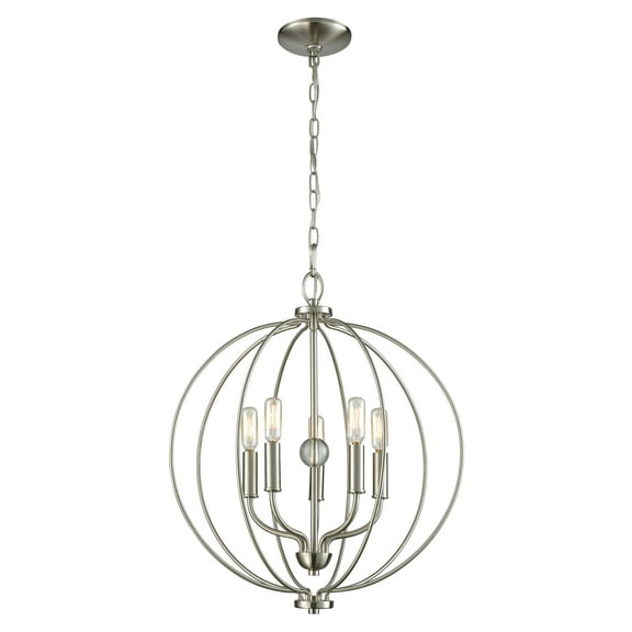 Elk Home 19-Inch Wide Williamsport Chandelier, Brushed Nickel
