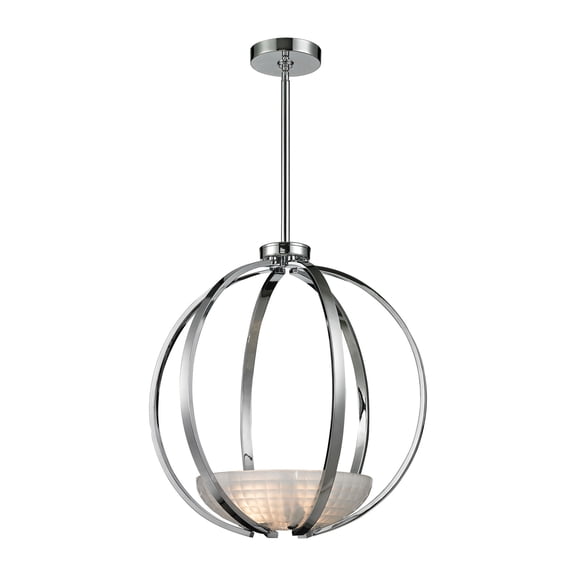 Elk Home 20-Inch Wide Sculptive Pendant, Transitional, Polished Chrome