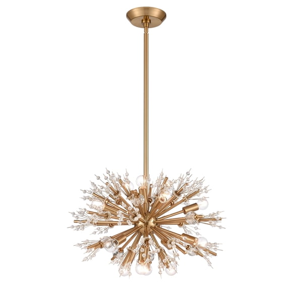 Elk Home Starburst 15-Light Satin Brass Modern Chandelier