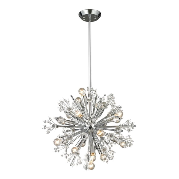 Elk Home Starburst 15-Light Polished Chrome Modern Chandelier