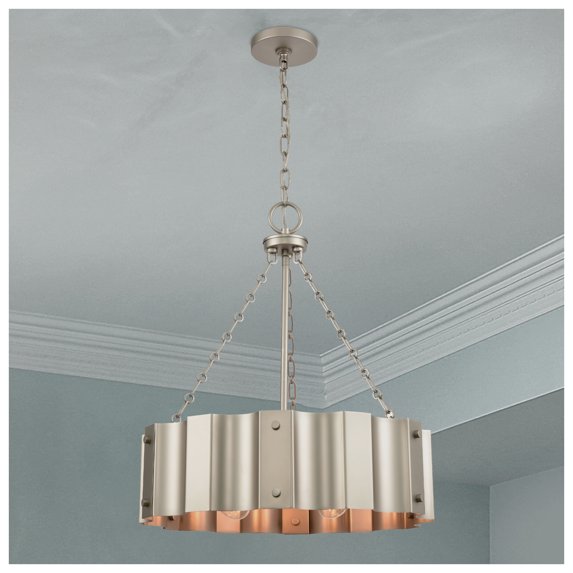 Elk Home 21-Inch Wide Clausten Chandelier, Contemporary, Matte Nickel