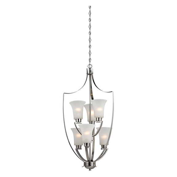 Elk Home 21-Inch Wide Foyer Chandelier, Traditional, Brushed Nickel