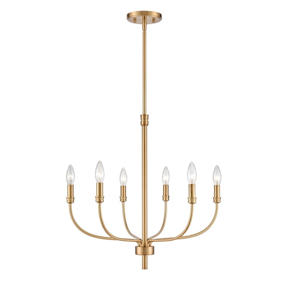 Elk Home 21-Inch Wide Newland Chandelier, Transitional, Satin Brass