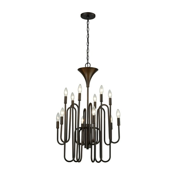 Elk Home 22-Inch Wide Decatur Chandelier, Modern, Oil Rubbed Bronze